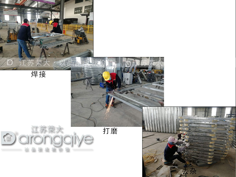 復(fù)工之后，榮大候車亭焊接班正對新一批公交候車亭焊接處理配圖